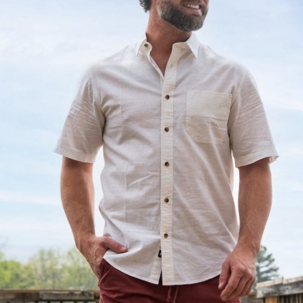 Mountain Khakis Phelps Short Sleeve Woven Shirt - Parchment